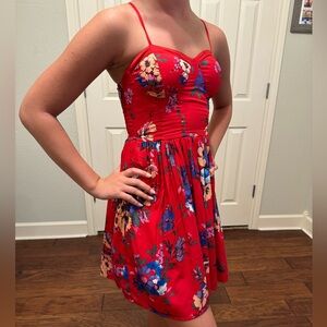 Band of Gypsies size XS Red Floral dress